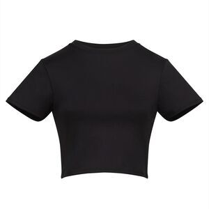 Awdis Womens/Ladies Recycled Crop T-Shirt / Black